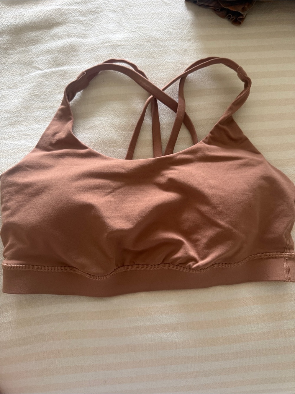 lululemon athletica mauve Brown Strappy Sports Bra